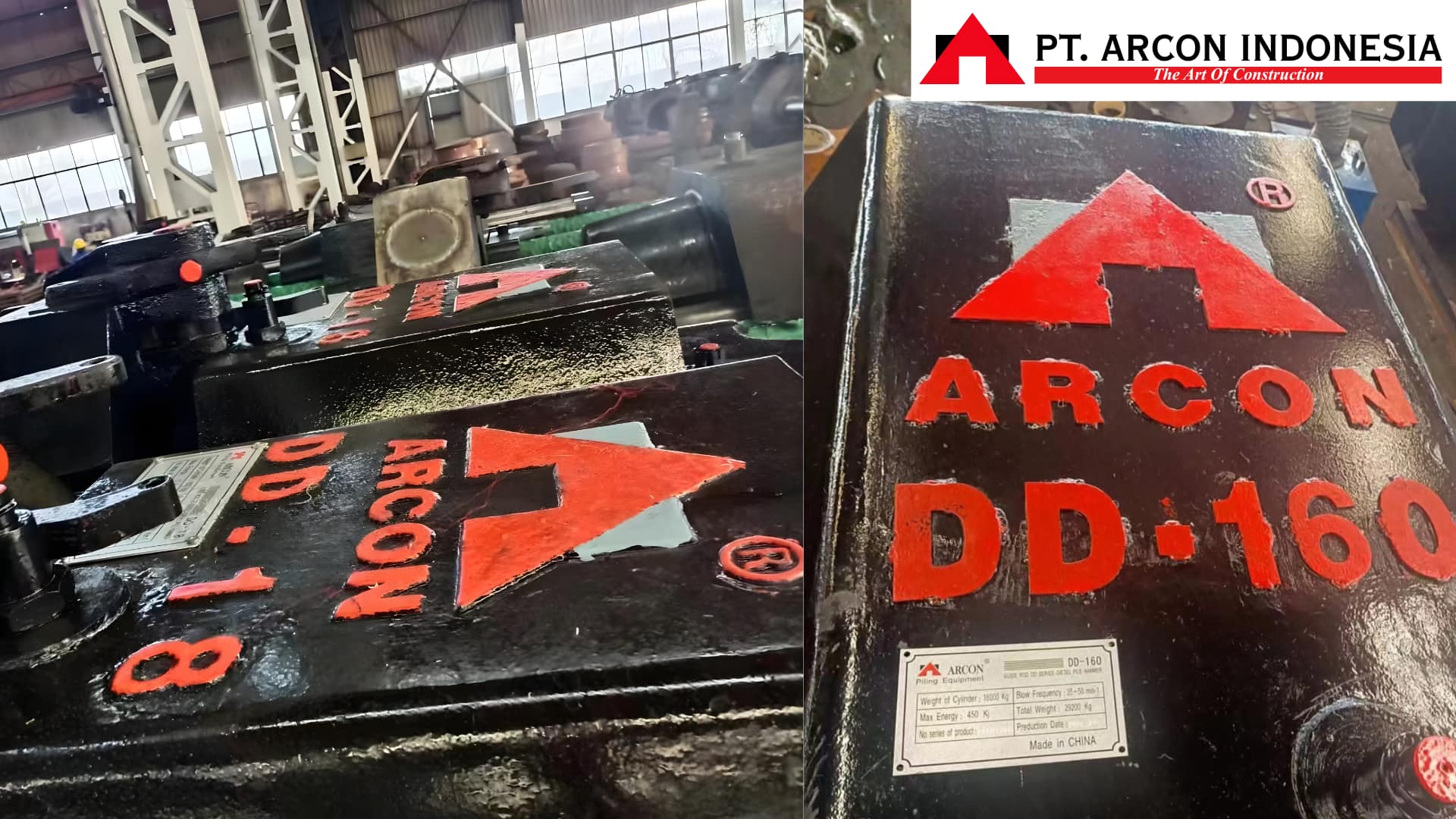 Diesel Hammer ARCON DD-160 untuk pekerjaan pemancangan tiang pancang berat